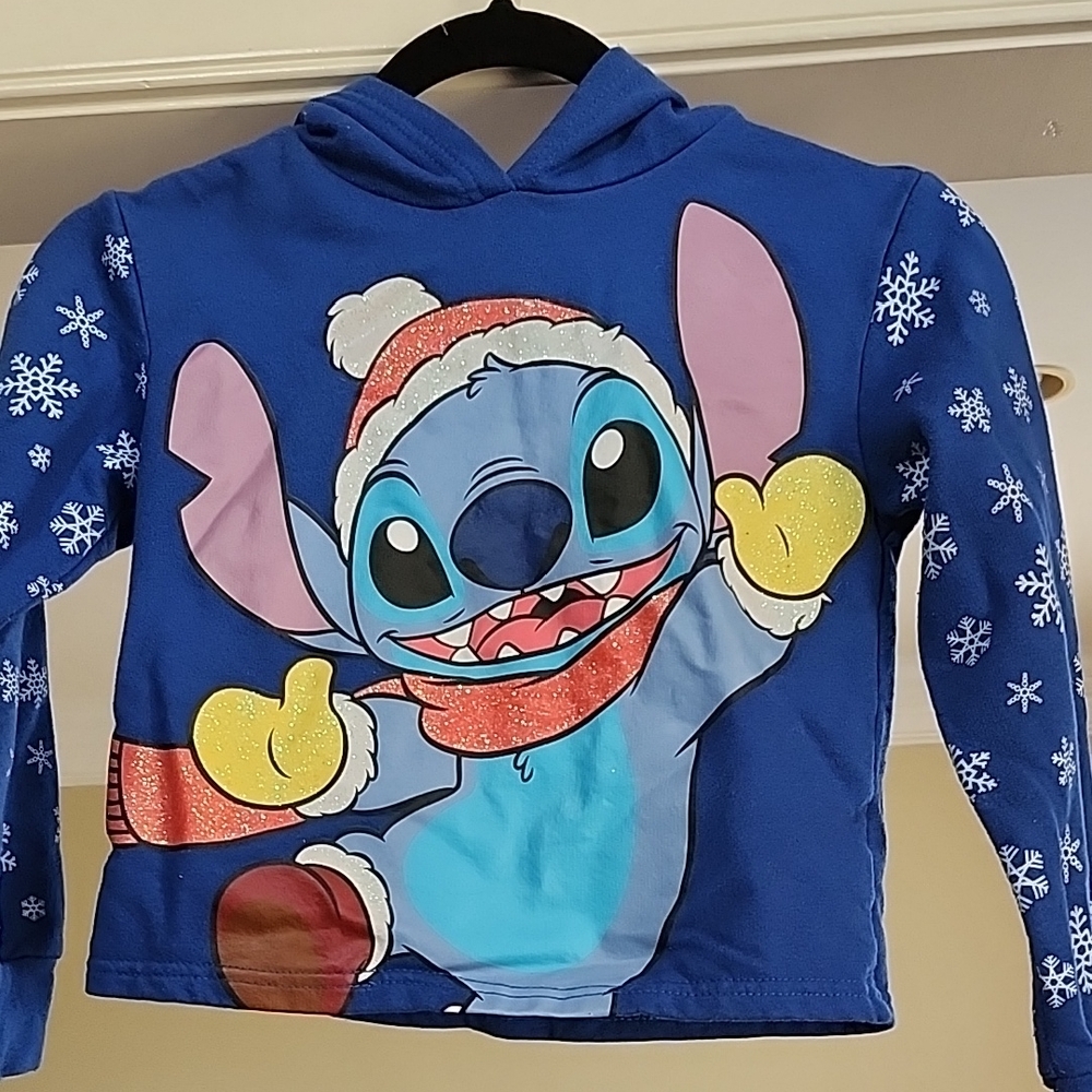 Blue Kids Hoodie withStitch character,Size 7/8